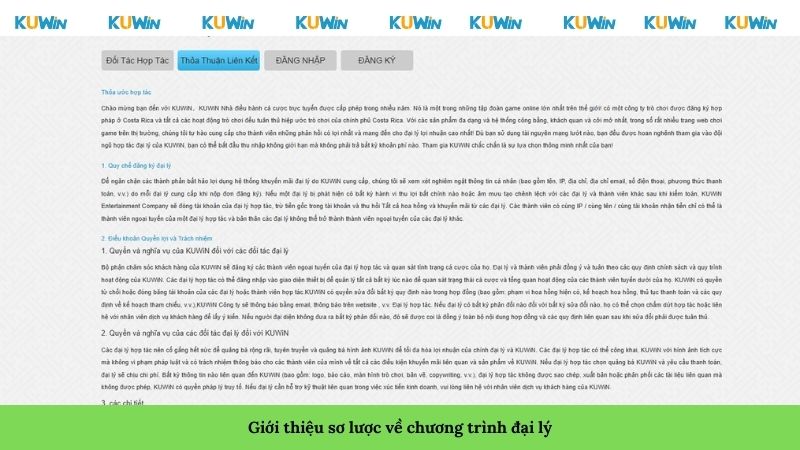 Giới thiệu sơ lược về chương trình đại lý Giới thiệu sơ lược về chương trình đại lý