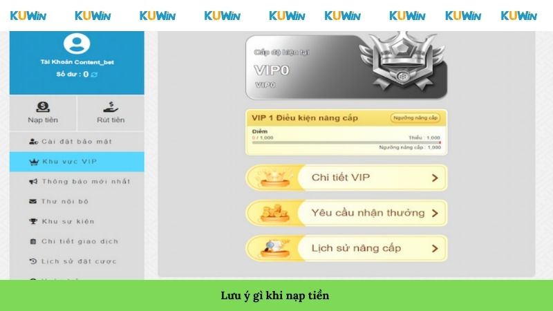 Lưu ý gì khi nạp tiền Lưu ý gì khi nạp tiền