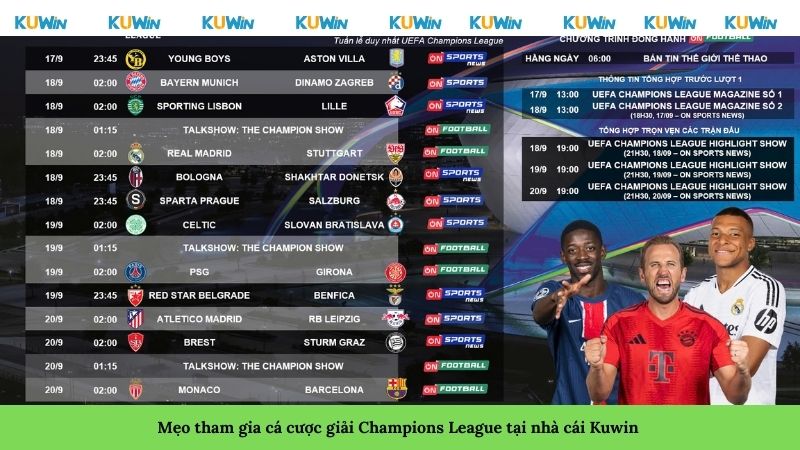 Mẹo tham gia cá cược giải Champions League tại nhà cái Kuwin Mẹo tham gia cá cược giải Champions League tại nhà cái Kuwin