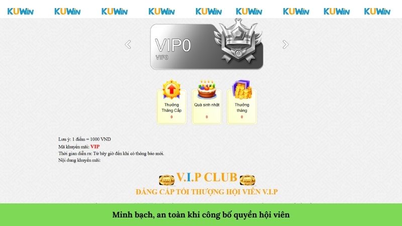 Minh bạch, an toàn khi công bố quyền hội viên Minh bạch, an toàn khi công bố quyền hội viên